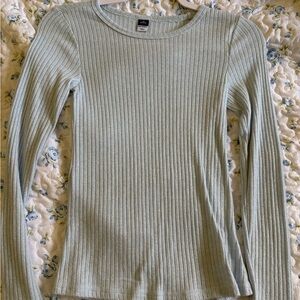 Old Navy Ribbed Long Sleeve Crewneck Top -  Sparkly Light blue